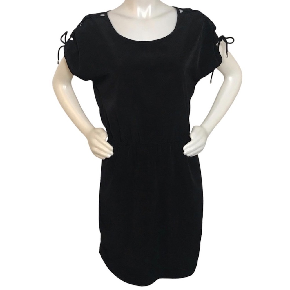 BCBGENERATION BLACK DRESS WITH LACE‎ UP SHOULDER